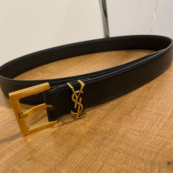 Monogram Black Leather Belt - Picture 2 of 6